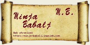 Minja Babalj vizit kartica